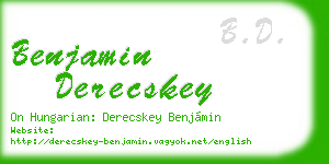 benjamin derecskey business card